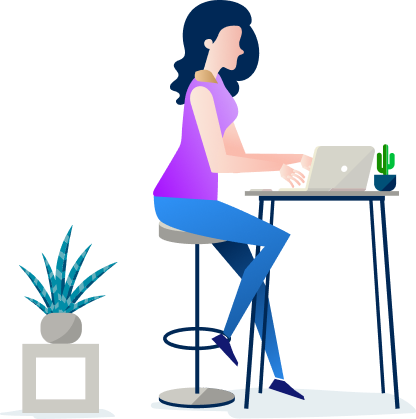 lady sitting with laptop